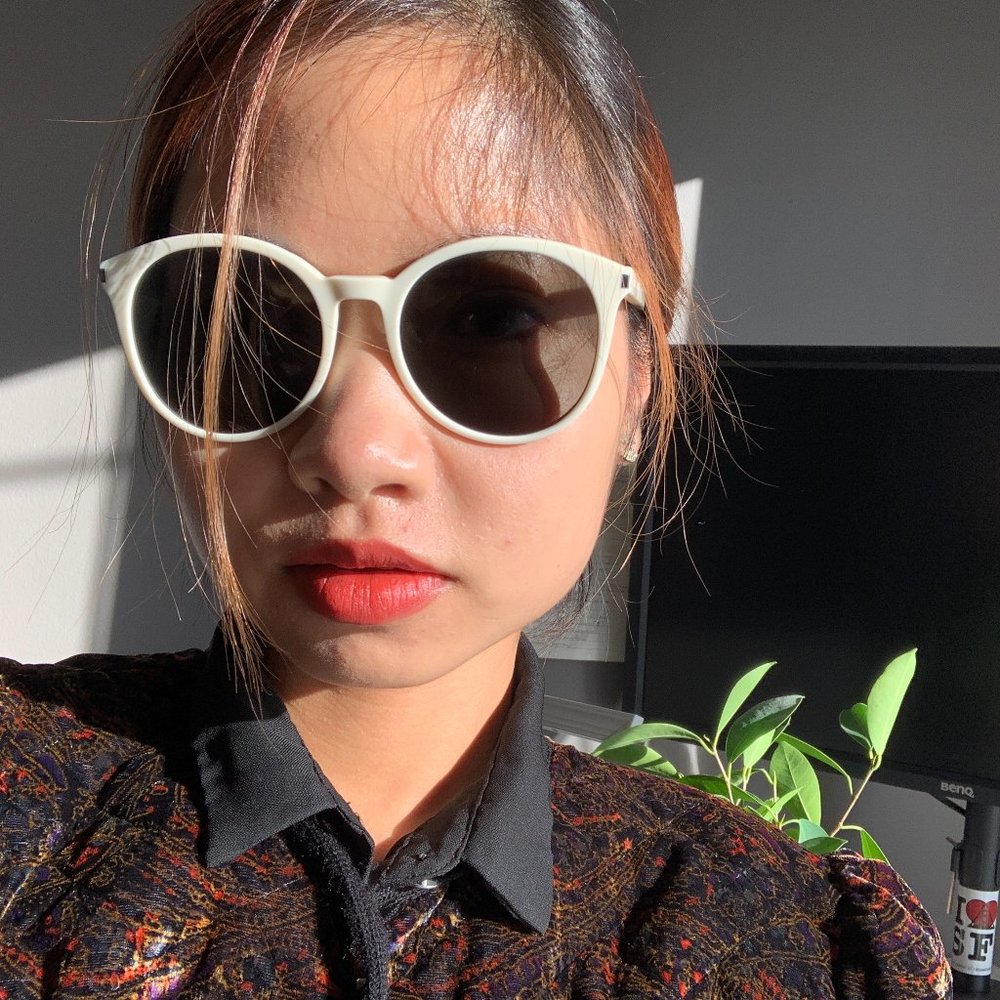 Saint Laurent unisex round white frame sunglasses - Picture 7 of 7
